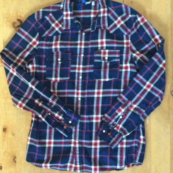 Men's H&M Slim Fit Plaid Button Up Shirt - Size M - Picture 4 of 5